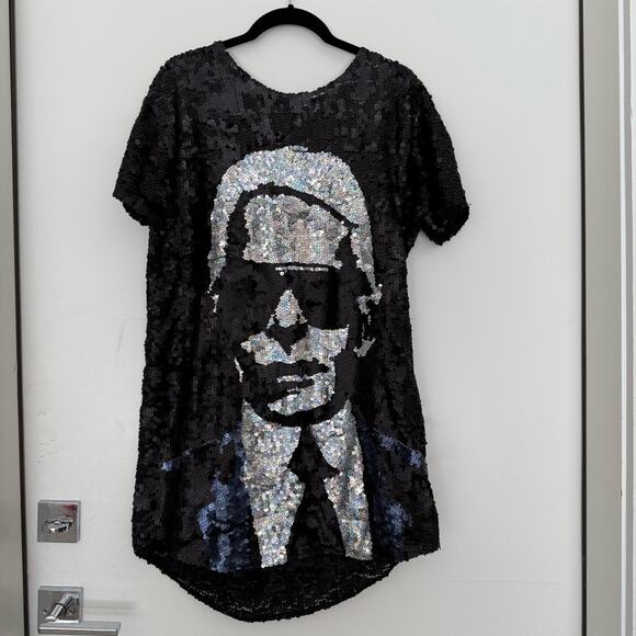 House of Mua Mua Karletto Sequin Maxi Tee Dress - Picture 4 of 9